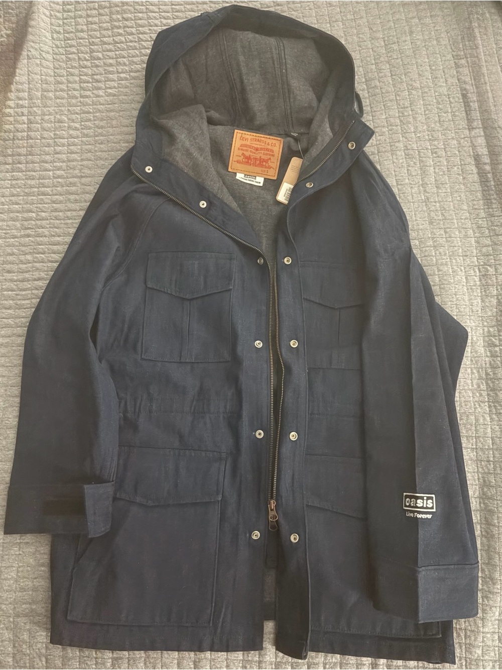 Oasis x Levi’s Dark Navy Hooded Parka NWT!